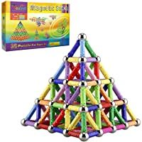 Los mejores  - Veatree 160PCS Palos magnéticos- Palos magnéticos y No magnético Bolas Set Palos de construcción magnéticos Juguetes…